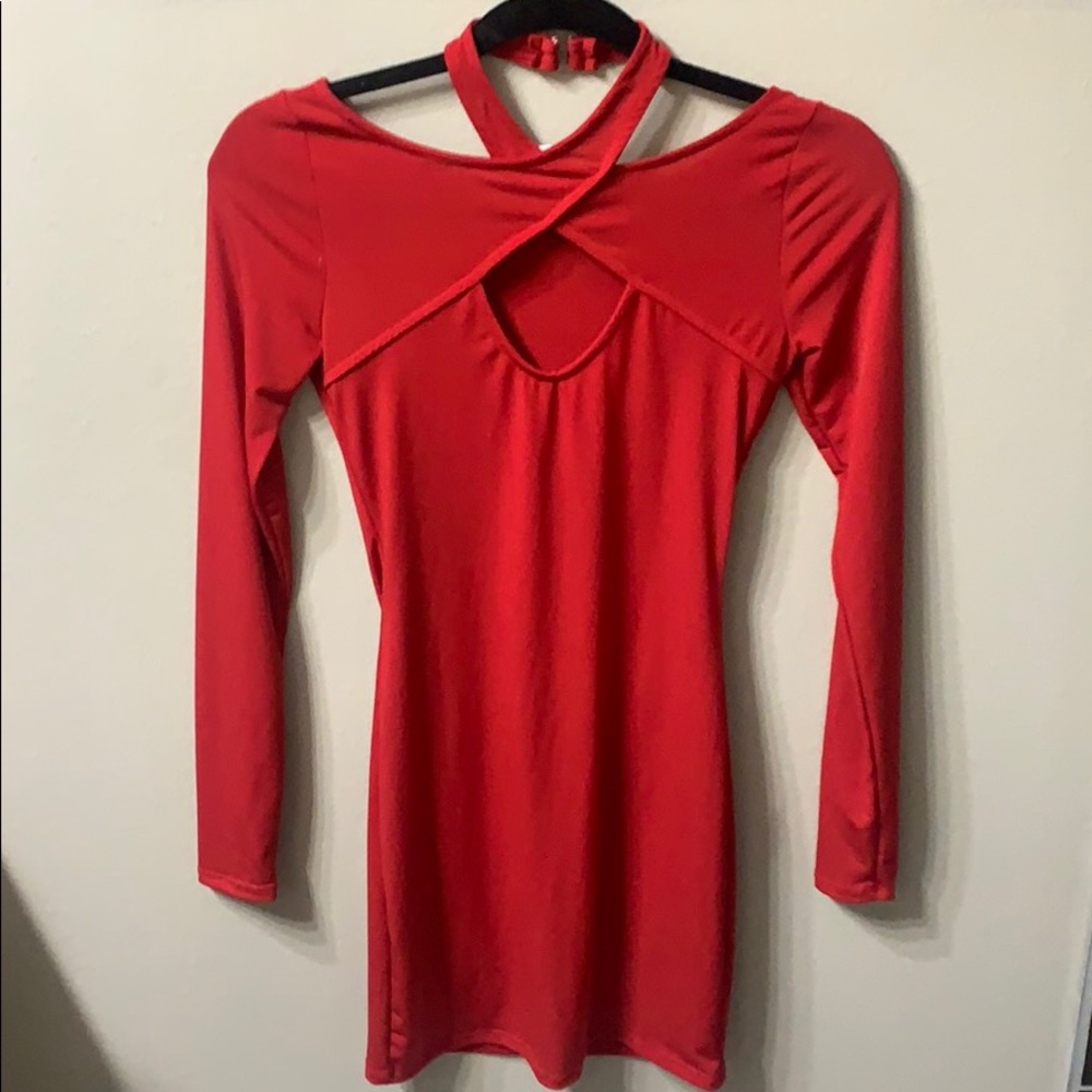 Red club dress